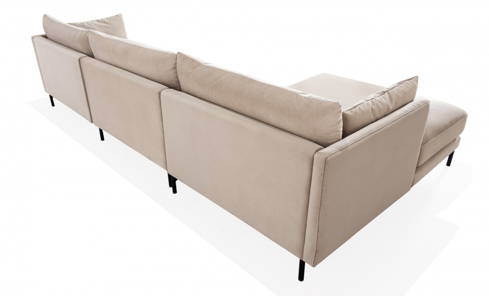 LINDE Sofa Large Left Velvet Greige i gruppen Stue / Sofaer / Divansofaer hos Sofas & more (LID3SA02)