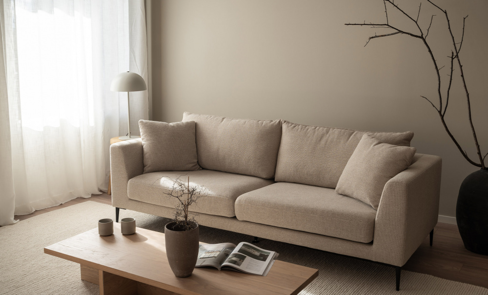 MILANO 3-seters sofa Beige i gruppen Stue / Sofaer / hos Sofas & more (MI-3S-LENA01)