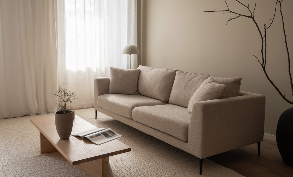 MILANO 3-seters sofa Beige i gruppen Stue / Sofaer / hos Sofas & more (MI-3S-LENA01)