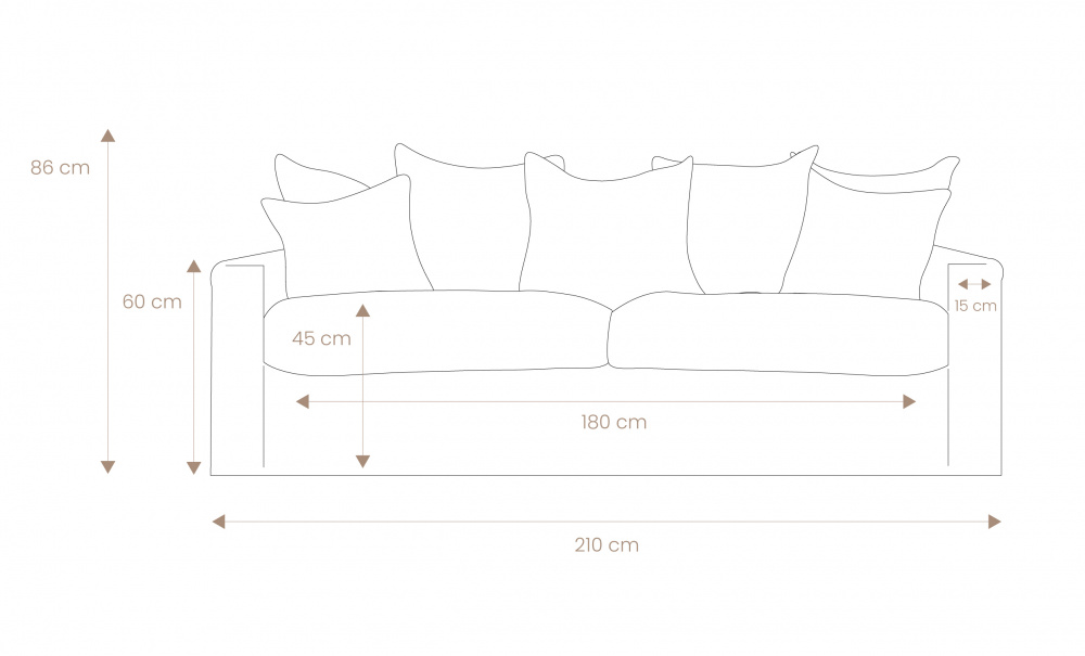 MONACO Premium 3-seters sofa Beige i gruppen Stue / Sofaer / hos Sofas & more (MO3SBE)