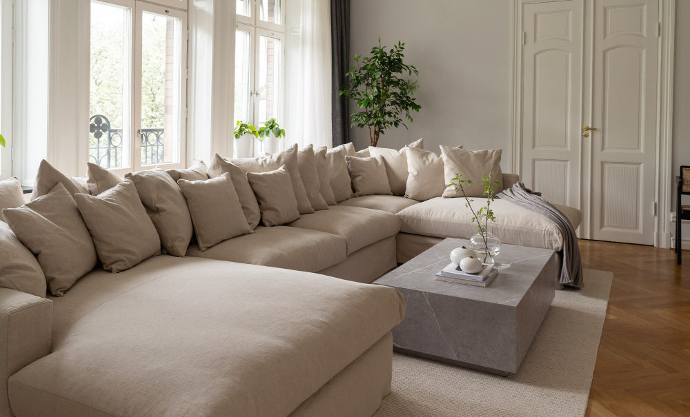 MONACO PREMIUM U-Sofa Hyre Hvit i gruppen Stue / Sofaer / U-sofaer hos Sofas & more (MOD3AVI)