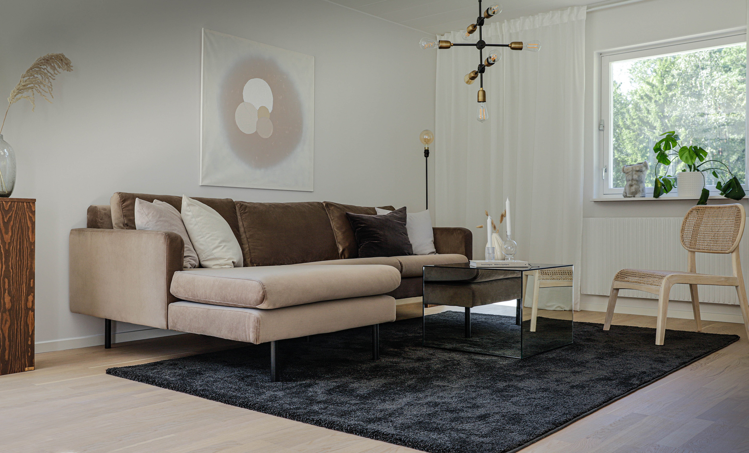 SANDHAMN Divansofa Venstre Velvet Beige