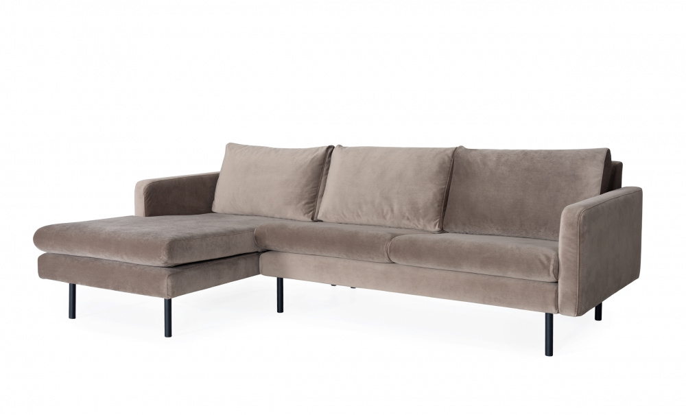 SANDHAMN Divansofa Venstre Velvet Mrk gr i gruppen Stue / Sofaer / Flyelssofaer / hos Sofas & more (SAD3SA18)