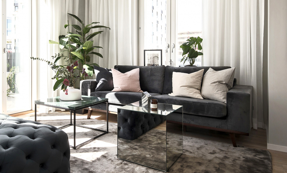 STOCKHOLM 3-seters sofa Velvet Edition Mrk gr i gruppen Stue / Sofaer / Flyelssofaer / hos Sofas & more (ST25RI96)