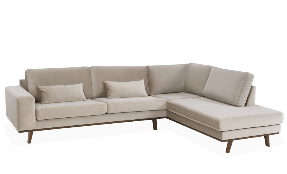 STOCKHOLM L-sofa Hyre Velvet Edition Greige i gruppen Stue / Sofaer / Hjrnesofaer hos Sofas & more (ST3A-SA02)