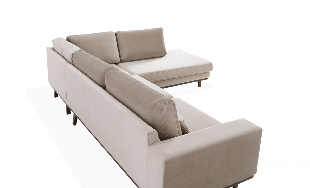 STOCKHOLM L-sofa Hyre Velvet Edition Greige i gruppen Stue / Sofaer / Hjrnesofaer hos Sofas & more (ST3A-SA02)