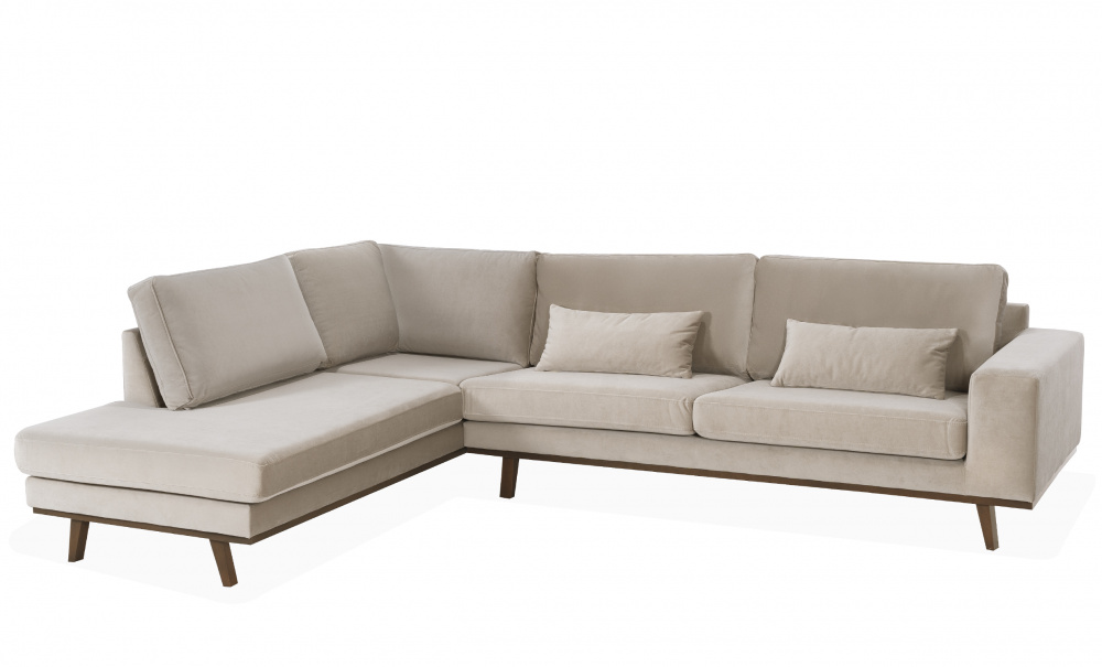 STOCKHOLM L-sofa Venstre Velvet Edition Greige i gruppen Stue / Sofaer / Hjrnesofaer hos Sofas & more (STA3-SA02)