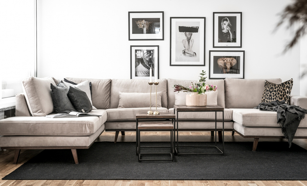 STOCKHOLM U-sofa Venstre Velvet Edition Mrk gr i gruppen Stue / Sofaer / Flyelssofaer / hos Sofas & more (STA3DRI96)