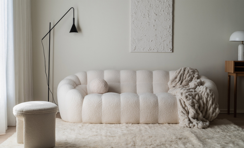 JODA 3-seters sofa Teddy Offwhite i gruppen Stue / Sofaer / hos Sofas & more (Y2039-3S-TEDDY04)